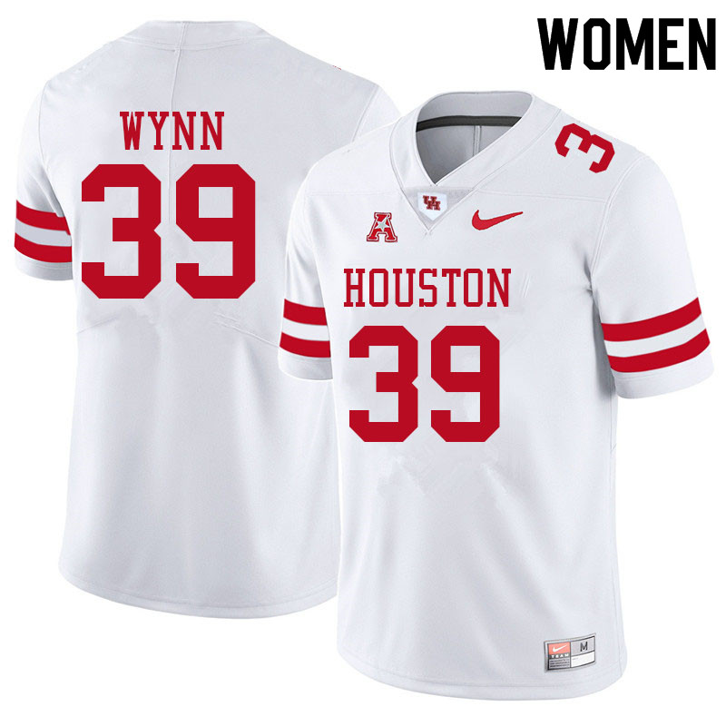 Women #39 Dante Wynn Houston Cougars College Football Jerseys Sale-White - Click Image to Close